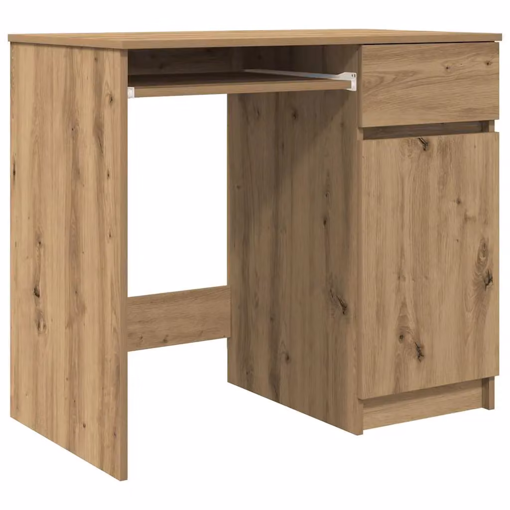 Berkfield Artisan Oak Writing Desk in Brown, W/D/H: 86 x 49 x 76 cm – 2