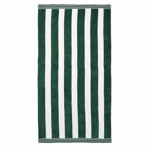 Allure Bath Fashions Luxury Cabana Stripe Extra Large Beach Towel in Khaki Green, 100% Cotton, W: 100 cm, L: 180 cm