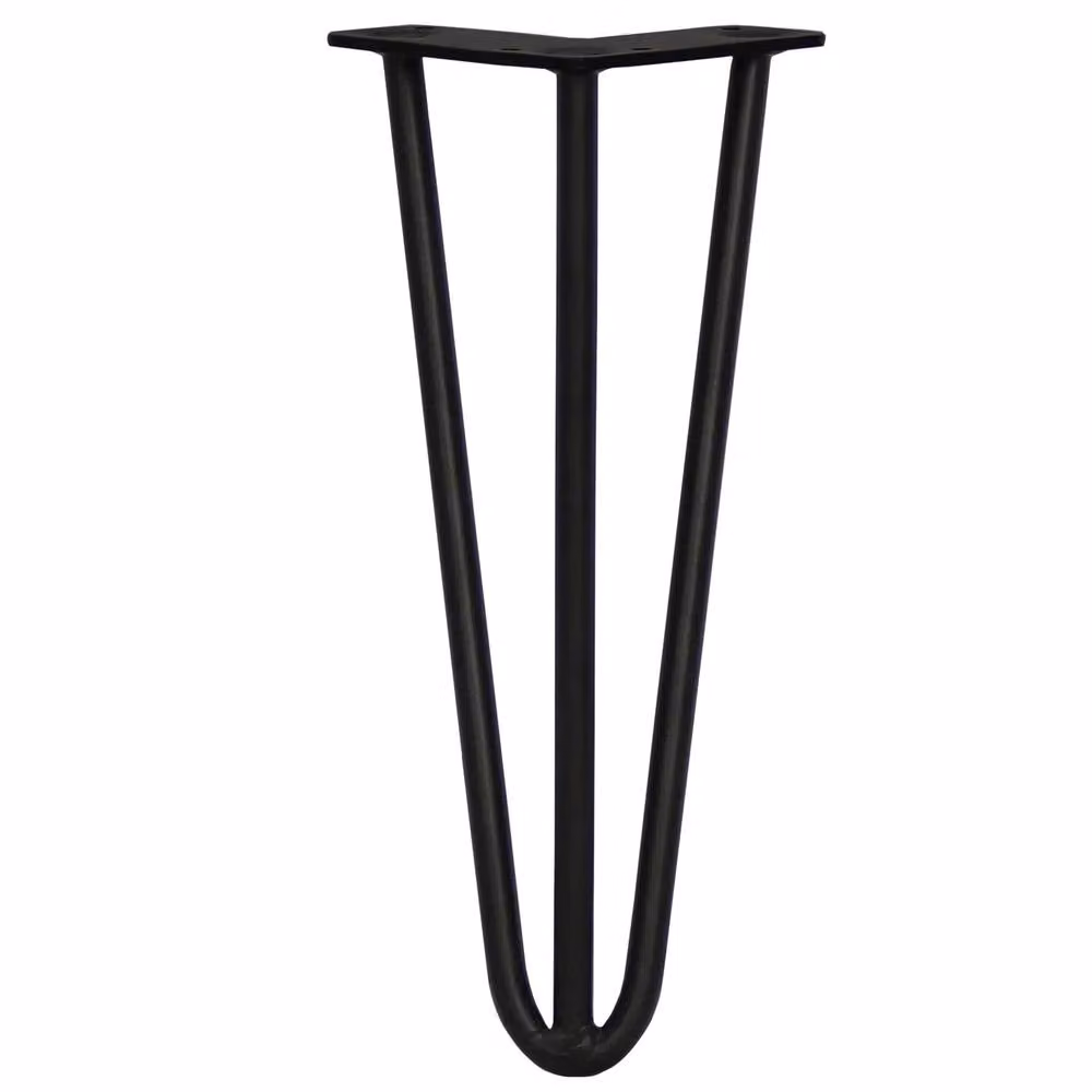 Monstershop 4 x 30.48 cm Black Matt Metal 3-Prong Hairpin Legs – 3
