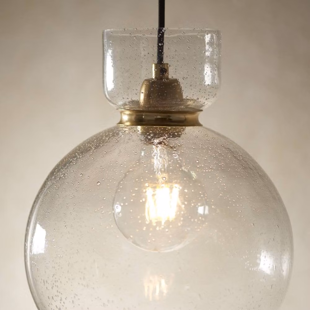 Netlighting Belvoir Dome Pendant Light in Gold and Brass with Transparent Bubble Glass and 10W LED E27 – 3