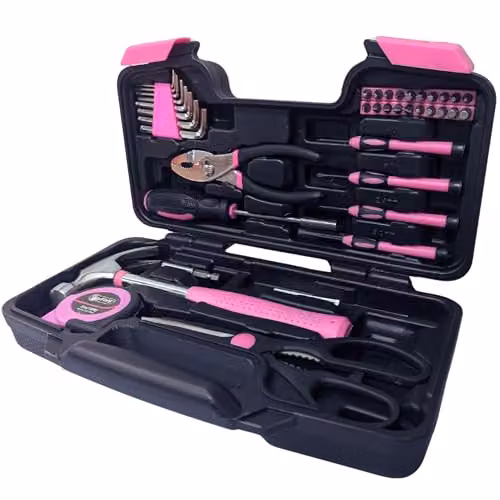 Hyfive 38-Piece Pink Hand Tool Kit with Sturdy Carry Case in Pink and Black – 2