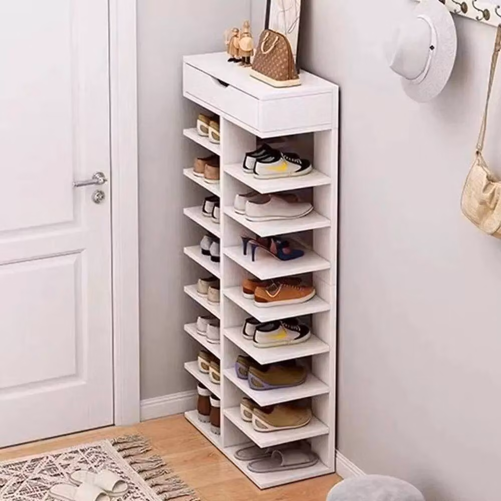 FLAVORA 9-Tier White Shoe Rack Organizer, W/D/H: 50 x 50 x 50 cm – 5