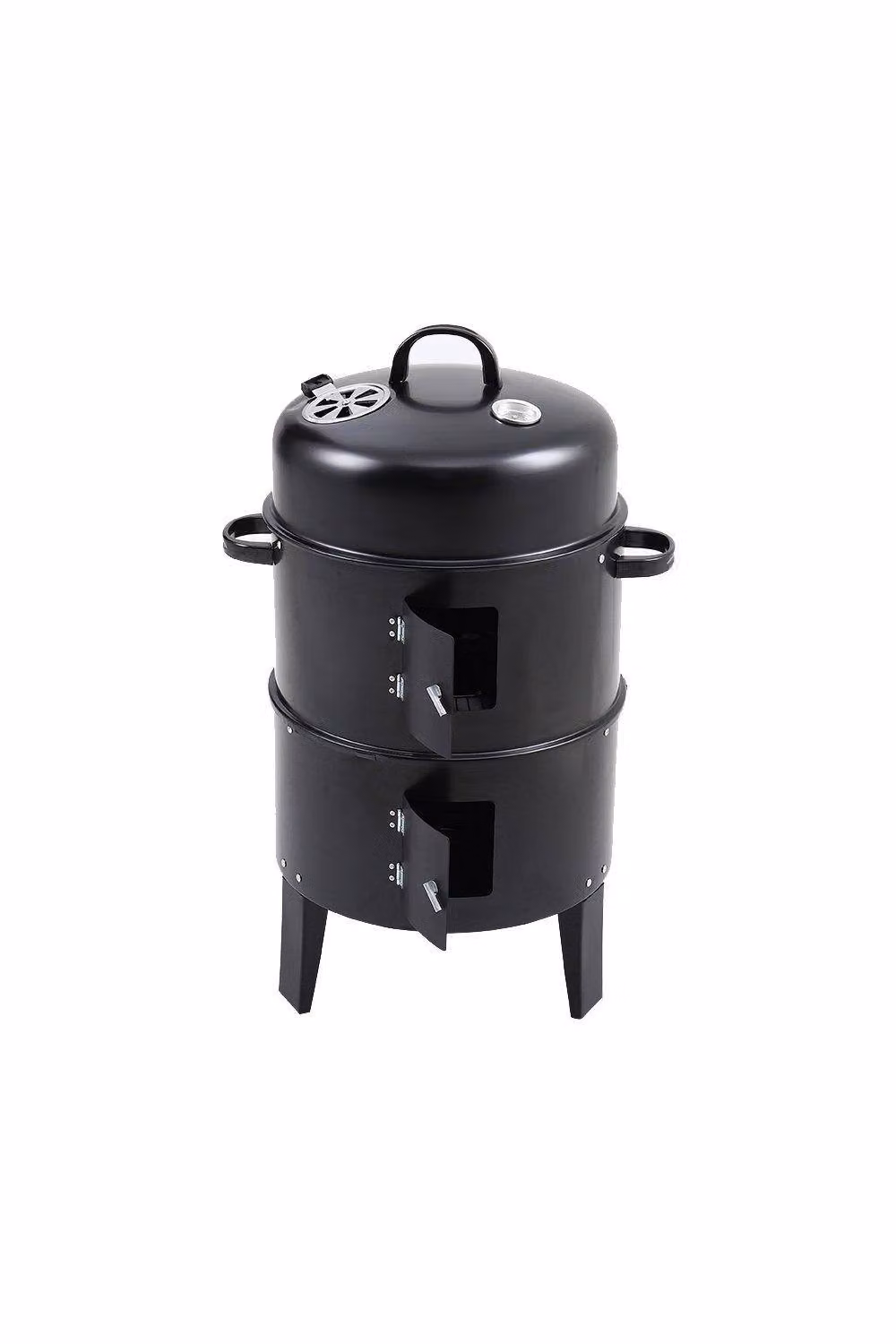 H&O Direct Vertical Charcoal Smoker Grill and Outdoor Garden BBQ in Black, W/D/H: 40.0 x 40.0 x 80.0 cm – 2