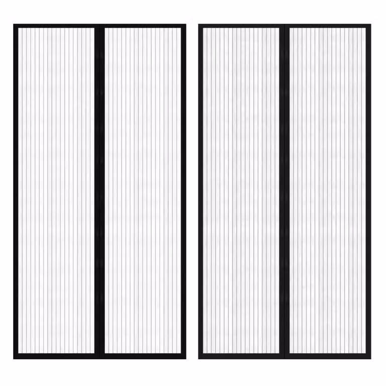 Berkfield Home Insect Door Curtain, 2 Pack, Black, H 210 cm x W 100 cm