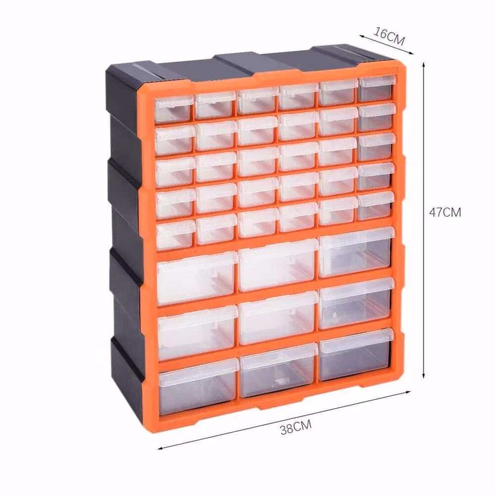 Havendro 39 Drawer Plastic Storage Cabinet Organiser in Orange and Transparent – 2