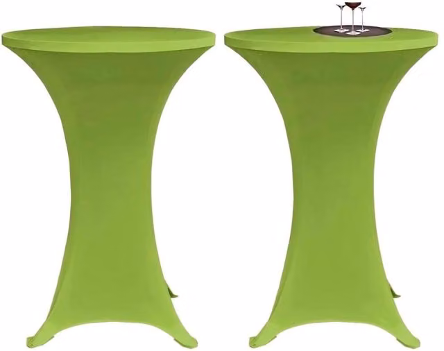 Berkfield Home Stretch Round Tablecloth Set of 2, Green, Diameter: 70 cm – 1