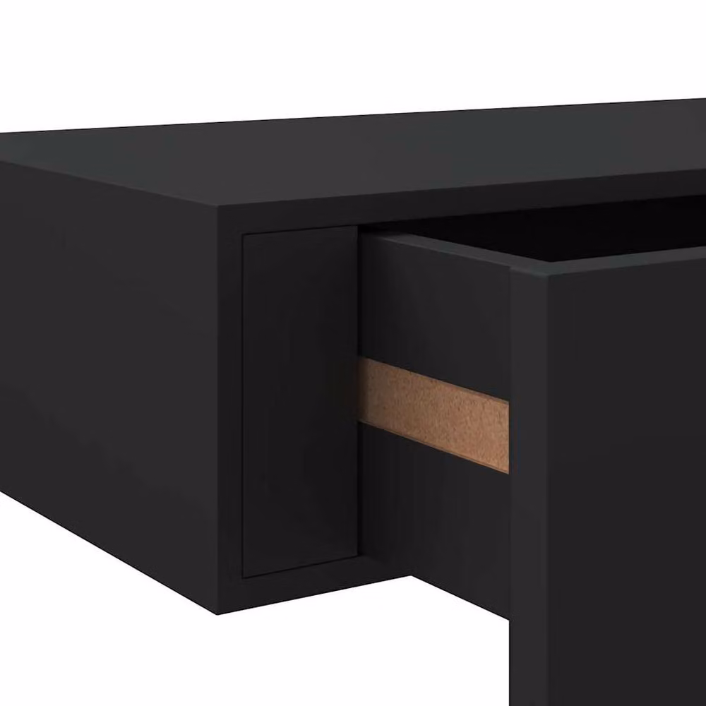 Berkfield Home Wall-mounted Drawer Shelves, 2 Piece Set in Black MDF, W: 40 cm, D: 23.5 cm, H: 10 cm – 6