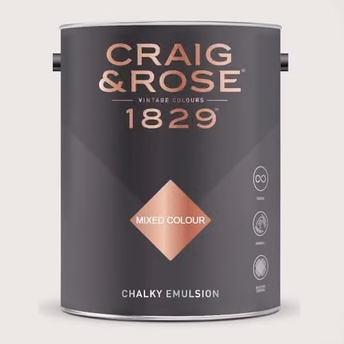 Craig & Rose 1829 Chalky Emulsion Paint Stop Matt Water Based, Chalk, 5 l