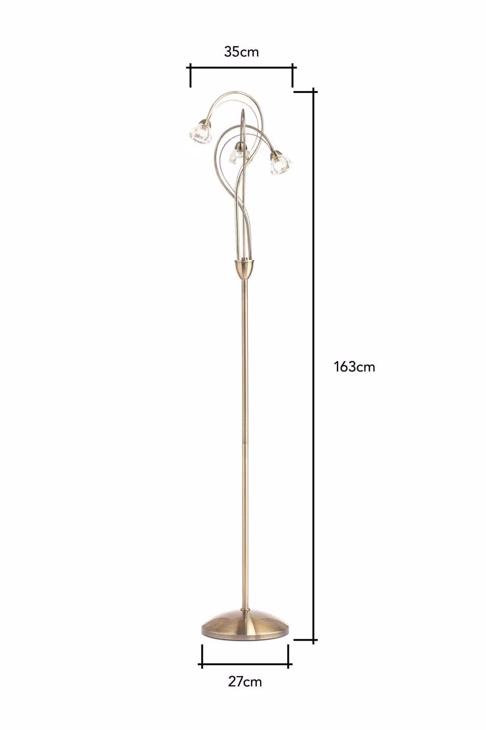 BHS Lighting Marianne Arc Floor Lamp in White and Gold/Brass – 2