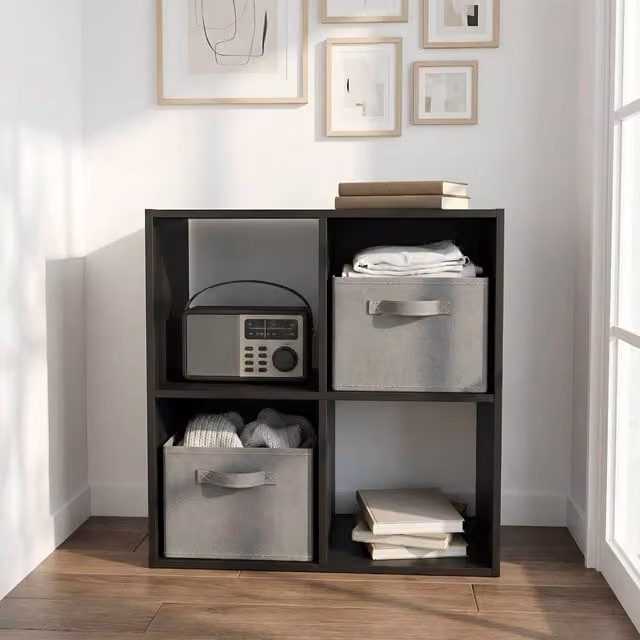 Home Garden Direct Jane 2x2 Cube Storage Box Bookshelf in Black