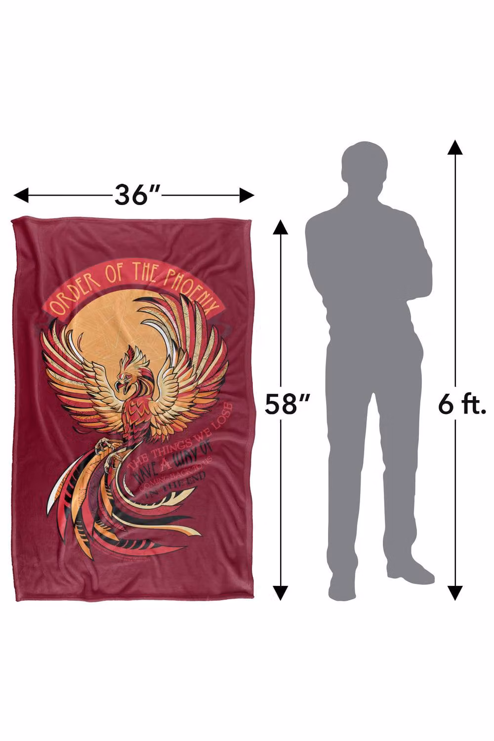 Warner Bros. Harry Potter Order of the Phoenix Mosaic Silky Touch Super Soft Fleece Throw Blanket, Multicolour, W/D/H: 127.0 x 152.4 x 152.4 cm – 8