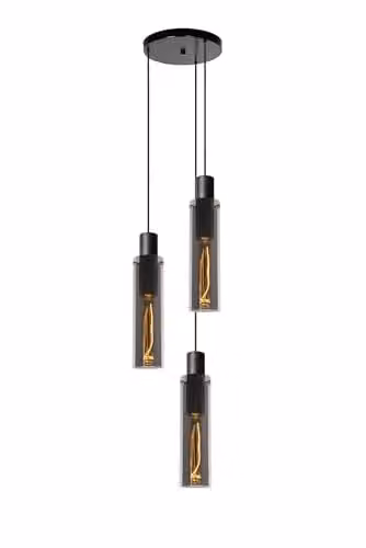 Lucide Orlando Pendant Light in Smoke Grey with Glass Shade, Diameter: 32 cm – 1