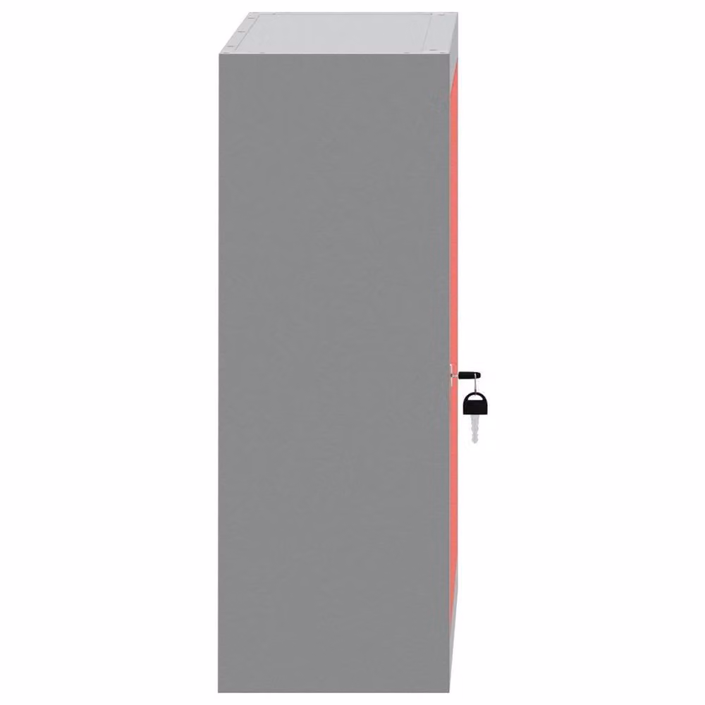 Berkfield Home Wall-Mounted Metal Tool Cabinet in Red and Grey, W/D/H: 50 x 20 x 55 cm – 3