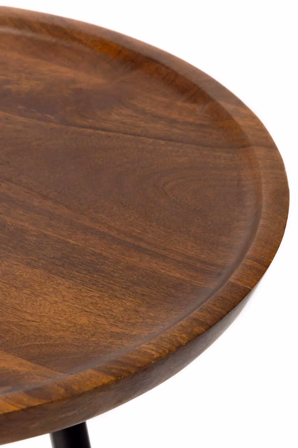 MH London Chervey Round Mango Wood and Iron Side Table in Walnut Brown – 2