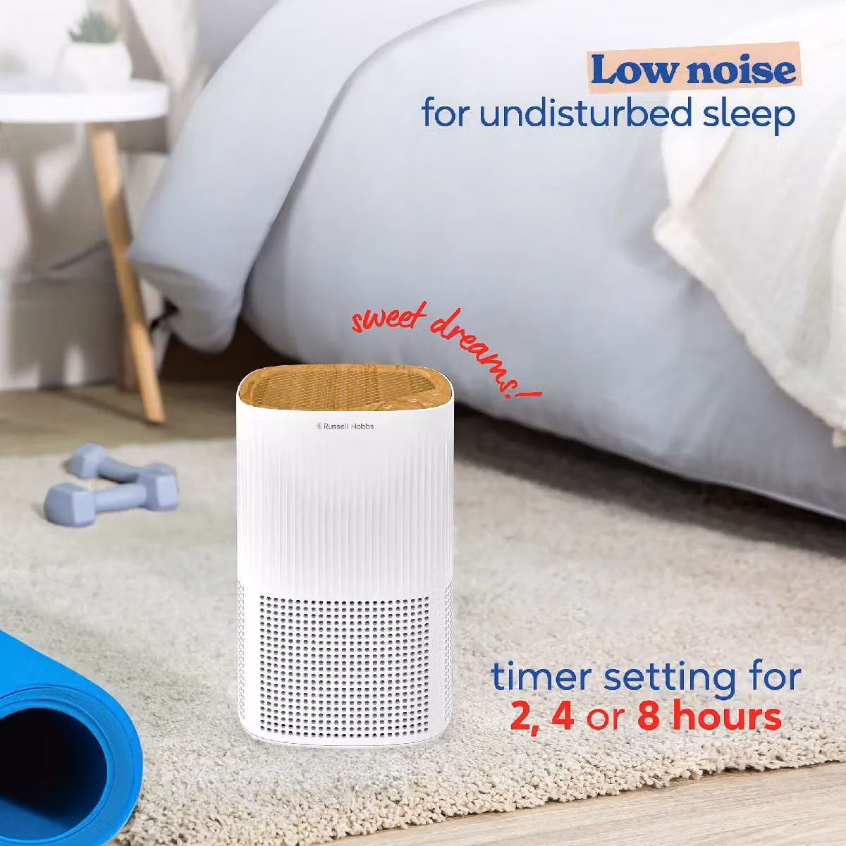 Russell Hobbs Clean Air Mini Aroma Air Purifier in White with Scandi Wood Effect and Fragrance Compartment RHAP1032WDW – 6