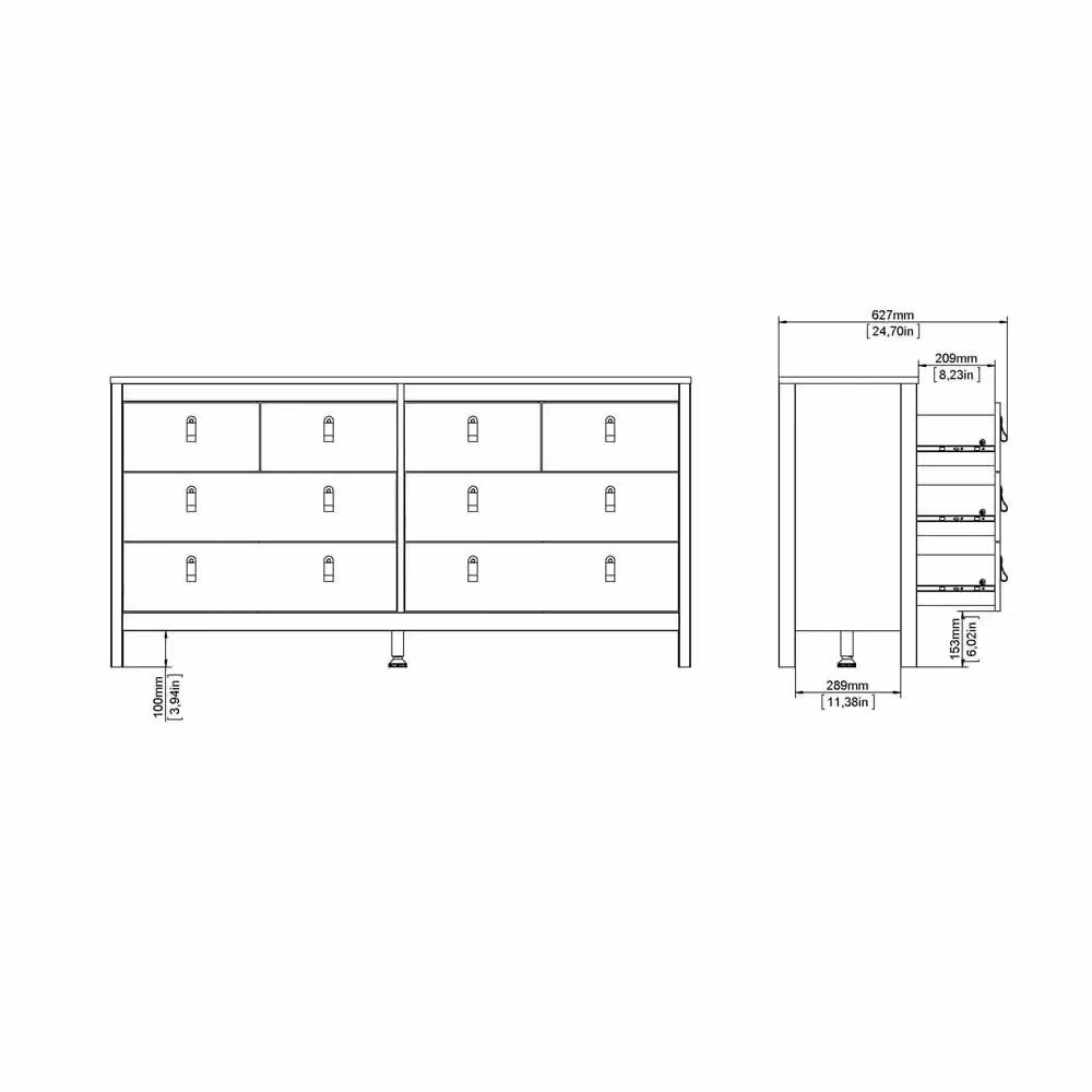 Wyld Haus Gossmere Large 8 Drawer Chest in Matt Black – 5