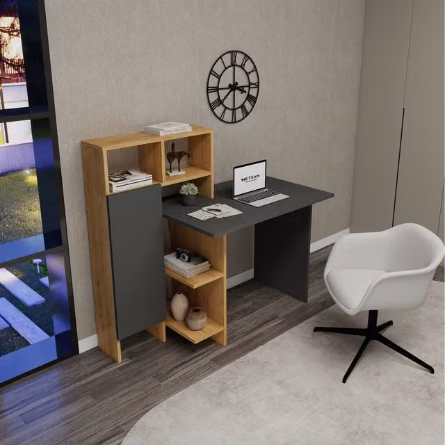 Destina Home Modern Rectangular Computer Desk in Anthracite