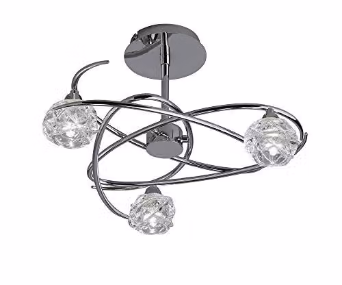 Mantra Iluminación Maremagnum 3 Light Modern Ceiling Light in Polished Chrome and Silver – 1