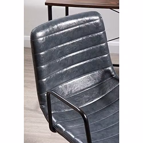 Orsina Grey Faux Leather Ergonomic Task Chair for Home Office and Bedroom, W/D/H: 59 x 90 x 46 cm – 2