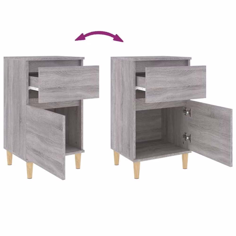 Berkfield Home Grey Sonoma Bedside Cabinet W/D/H: 40 x 35 x 70 cm – 3