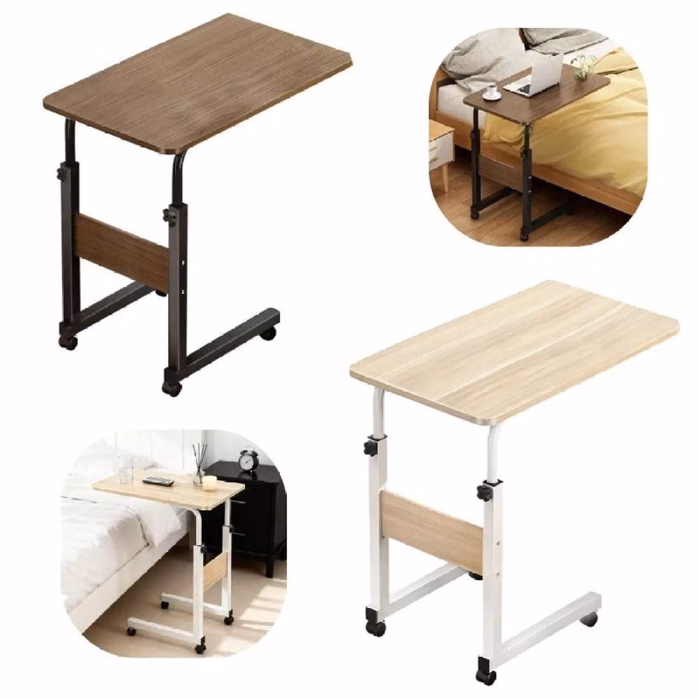 NESTLUNE Black Oak Side Table in Brown, Height Adjustable, W/D/H: 60 x 40 x 83 cm – 2