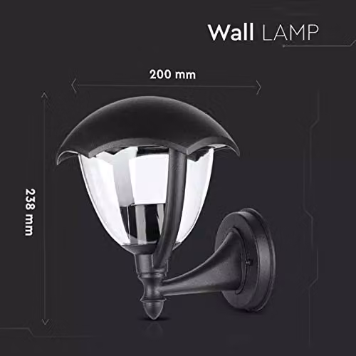 CGC Lighting Poppy Black Curved Coach Lantern Outdoor Up Light for Garden and Terrace – 5