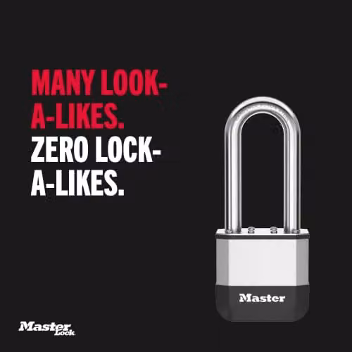 Master Lock Elite Laminated Steel Padlock in Silver and Grey with 52mm Body and 3 Keys – 6