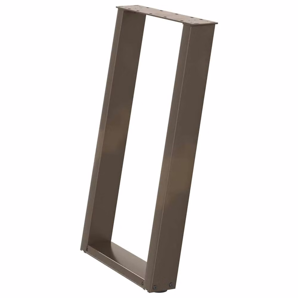 Berkfield Home Modern vidXL U-Shaped Dining Table Legs, 2 Pieces, Brown Steel – 2