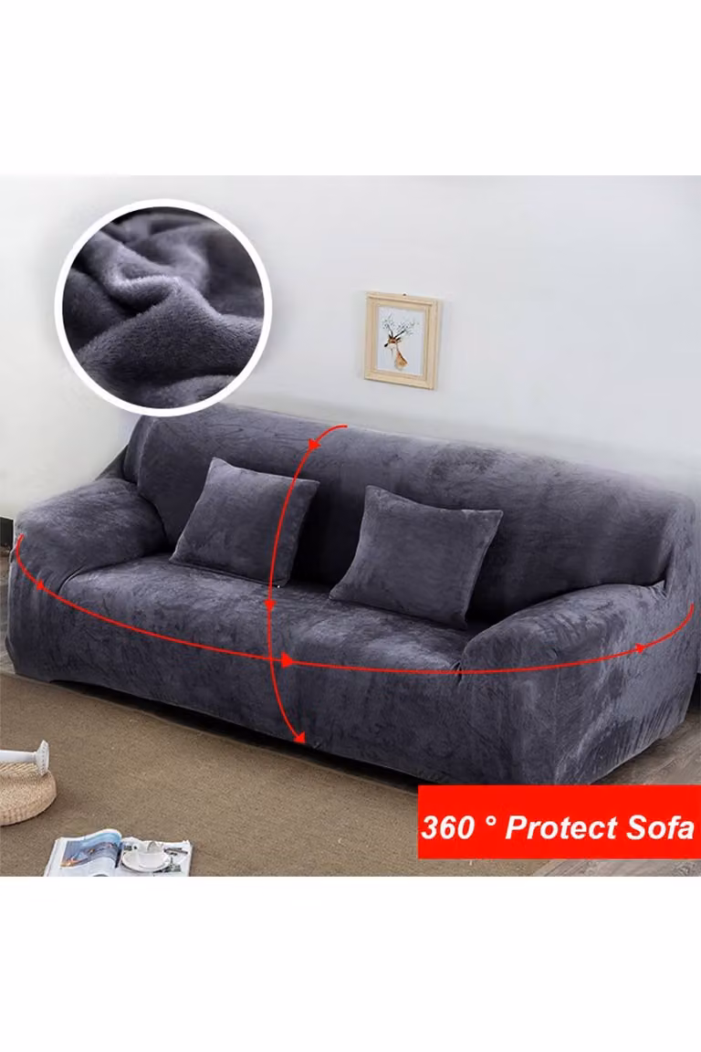 Living and Home Grey Stretch Elastic Single Sofa Cover