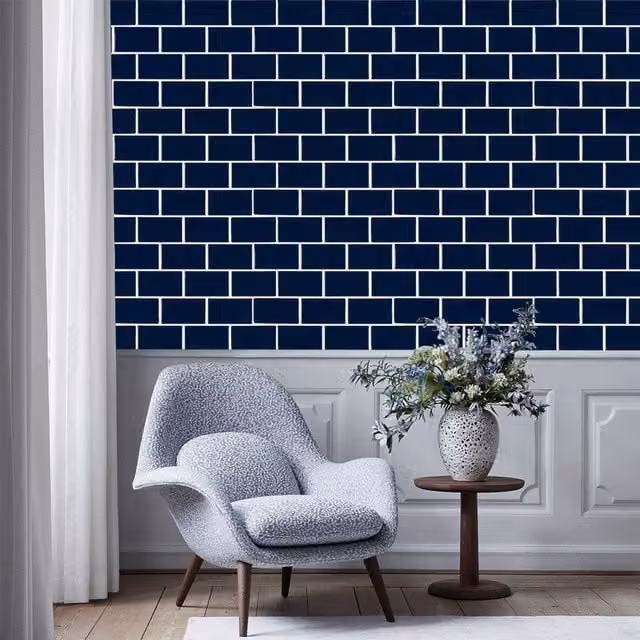 Livingandhome 10-Piece Blue 3D Effect Peel and Stick Backsplash Tiles