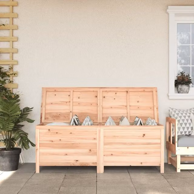 Berkfield Home Garden Storage Box in Brown Solid Wood, W/D/H: 150 x 50 x 56.5 cm