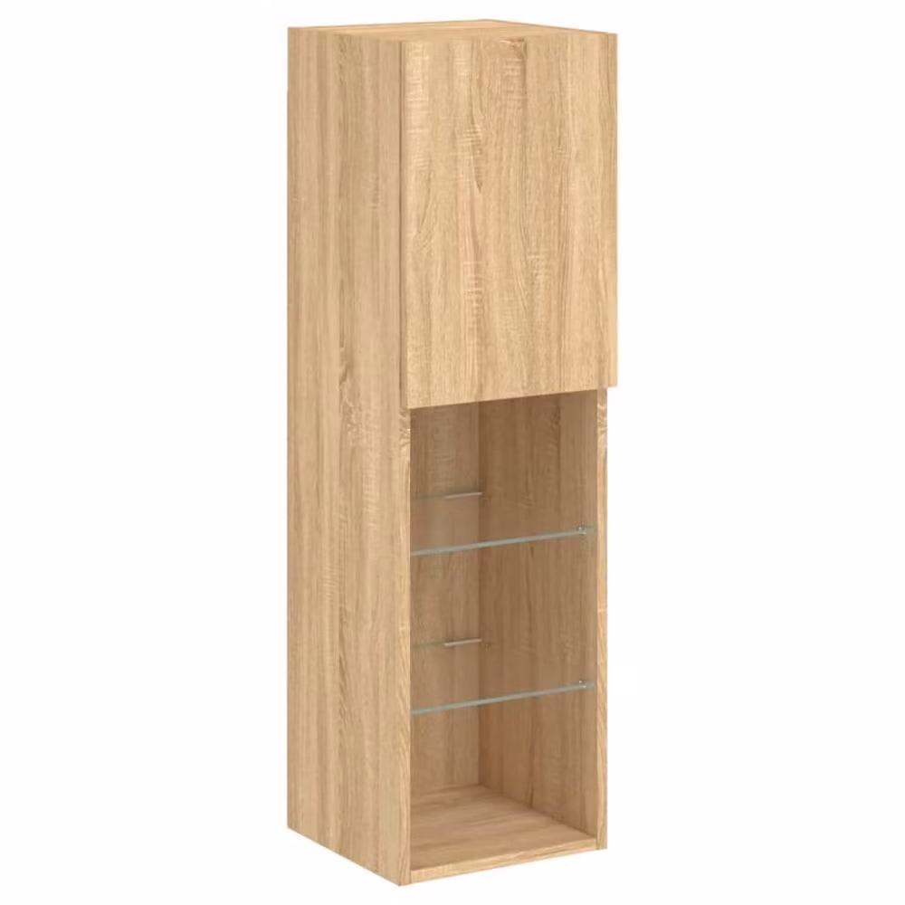 Berkfield Home 5 Piece Modern TV Wall Unit with Integrated LED Lighting in Sonoma Oak Brown – 3