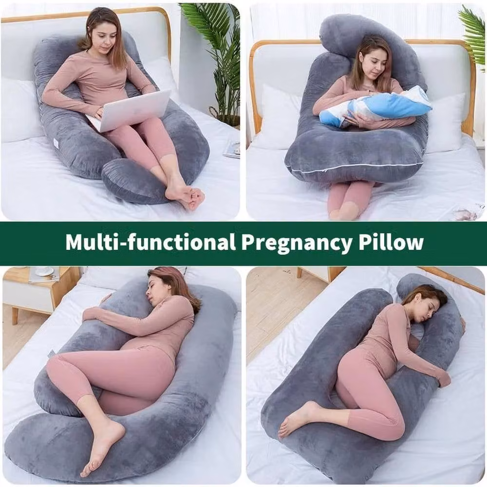 Kelvenix U Shaped Pregnancy Pillow in Grey, Single Size – 5