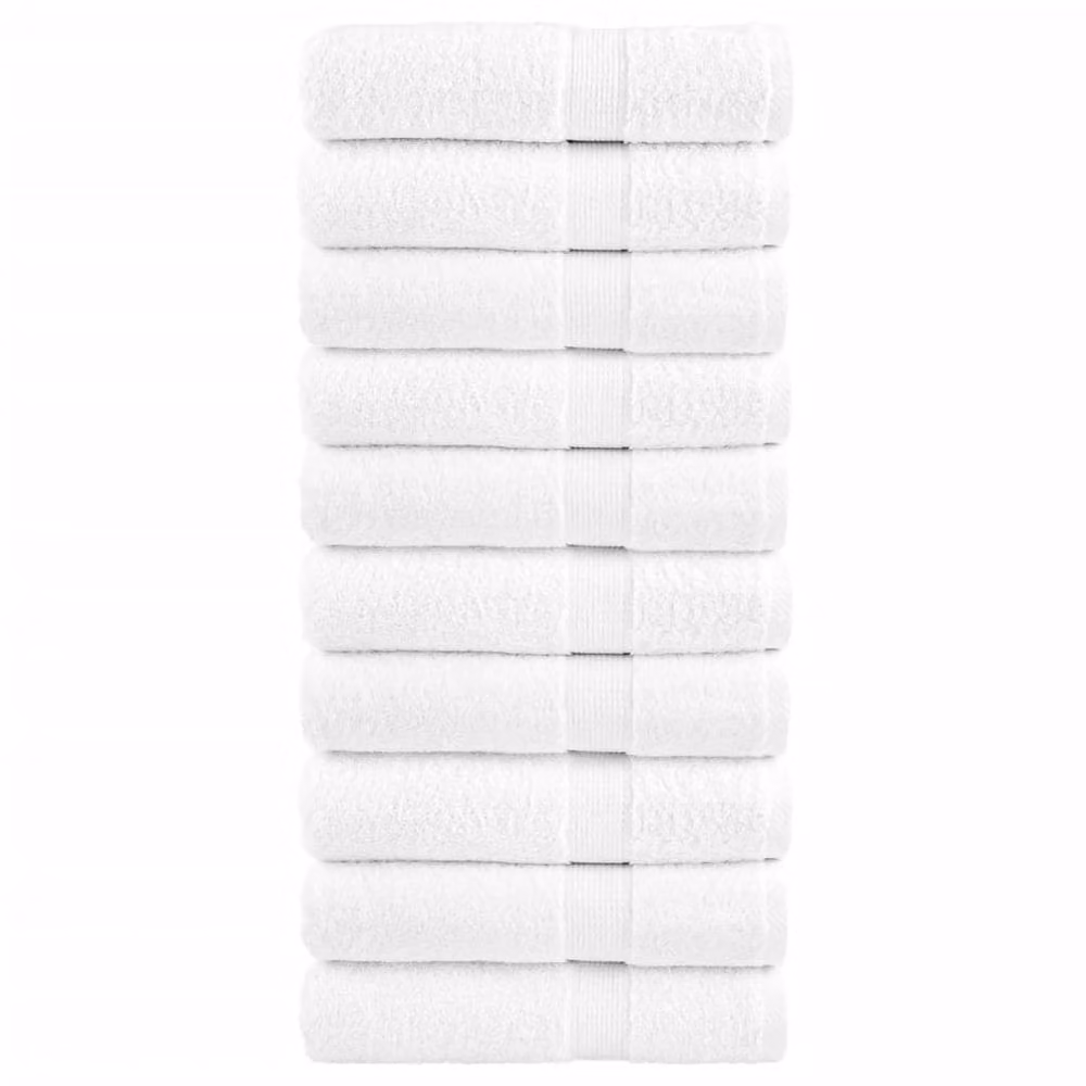 Berkfield Home SOLUND Premium Cotton Terry Bath Towels, White, 10 Pack, W/H: 100 x 150 cm, 600gsm – 2