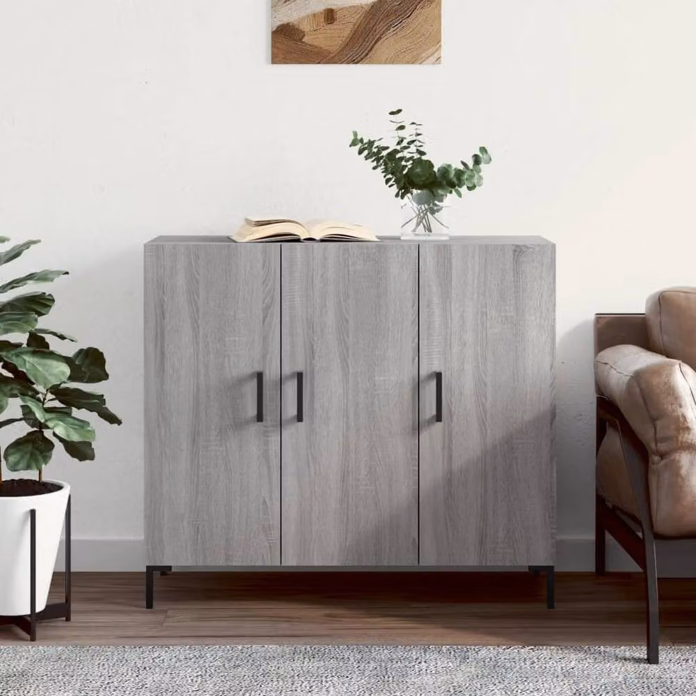 Berkfield Home Grey Sonoma Modern Sideboard W/D/H: 90 x 34 x 80 cm – 2