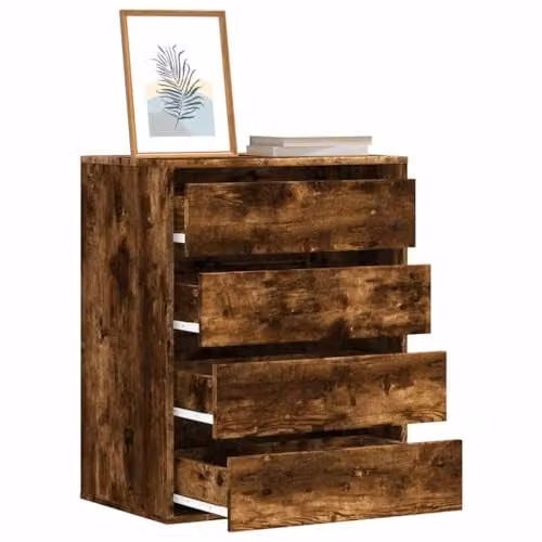 vidaXL Corner Chest of Drawers in Smoked Oak, W: 60 cm, D: 41 cm, H: 76 cm – 3
