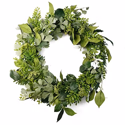 Leaf Green Artificial Fern Blossom Wreath, Diameter: 50 cm – 1