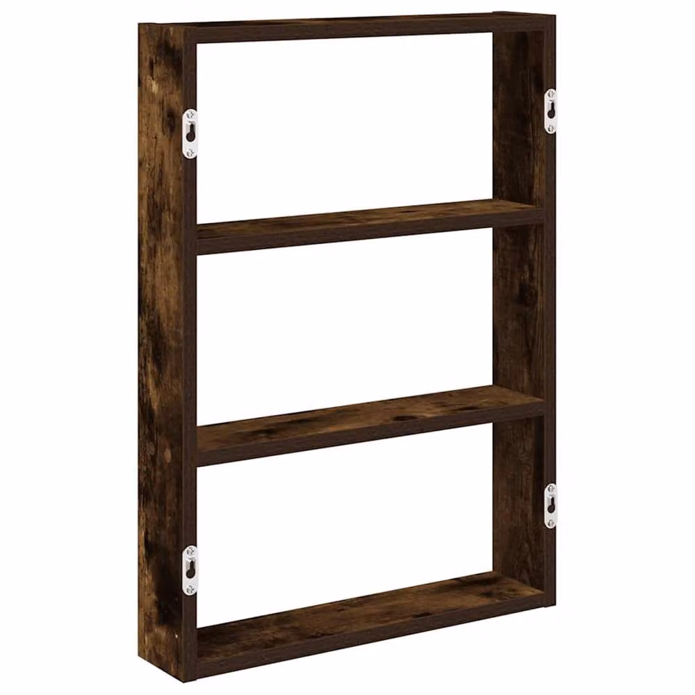 Berkfield Home Smoked Oak Wall Shelf, Brown Engineered Wood, W/D/H: 60 x 43 x 9 cm – 6