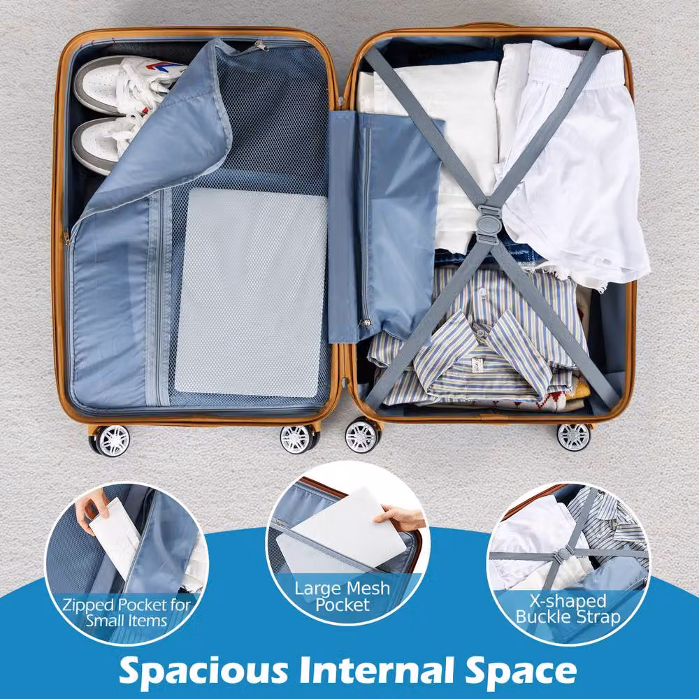 Costway Luggage Set of 3 in Grey – 5
