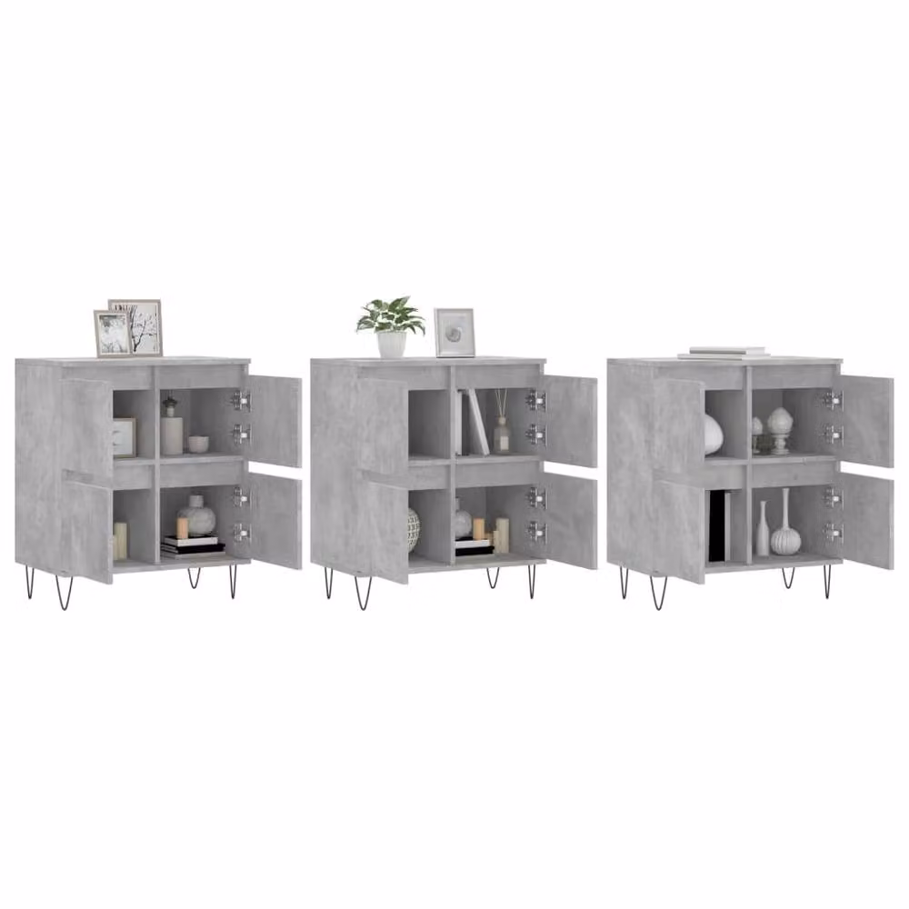 Berkfield Home 3-Piece Sideboard Set in Concrete Grey Engineered Wood – 2