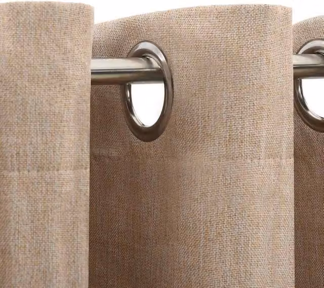 Berkfield Home Linen-Look Blackout Eyelet Curtains, 2 Pack, Beige, W: 140 cm, H: 225 cm – 1