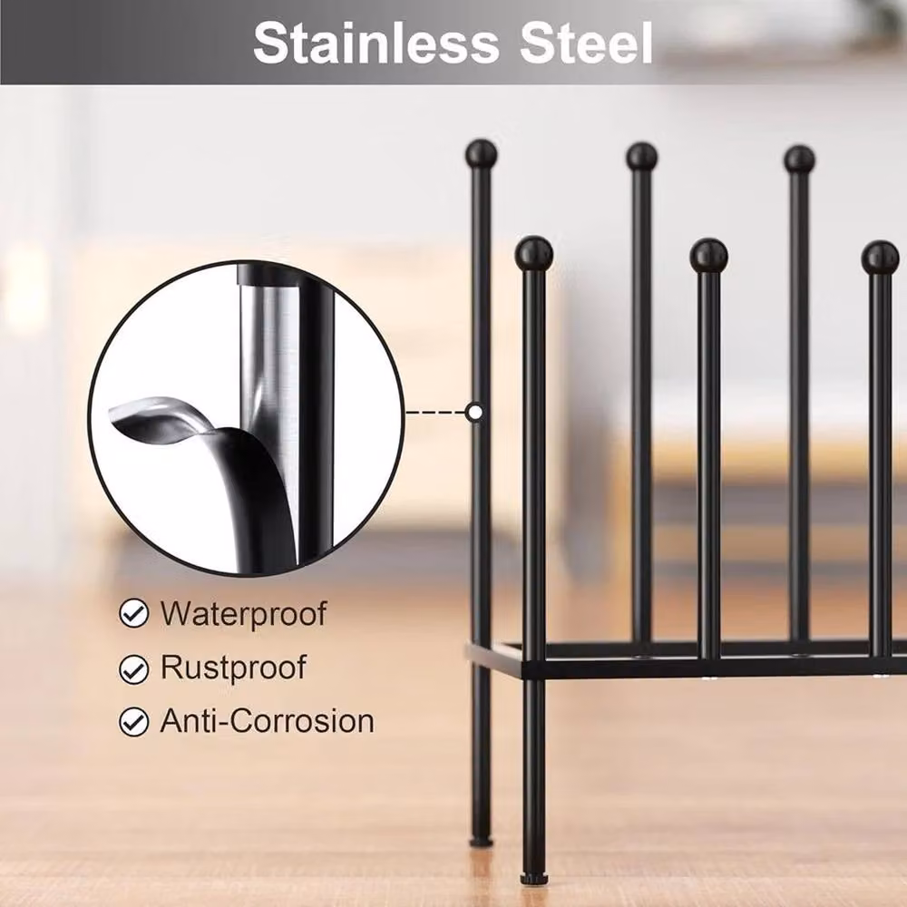 EONLION 4 Pair Metal Shoe and Boot Stand Rack in Black, W: 50 cm, H: 42 cm, D: 5 cm – 3