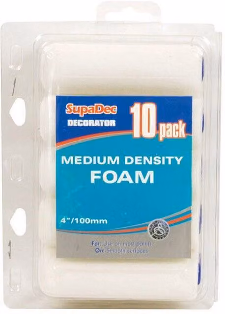 SupaDec White Foam Mini Roller, Pack of 10