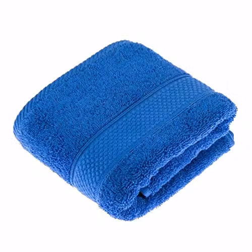 Homescapes Blue Turkish Cotton Hand Towel, 500 GSM, Fluffy and Quick-Drying