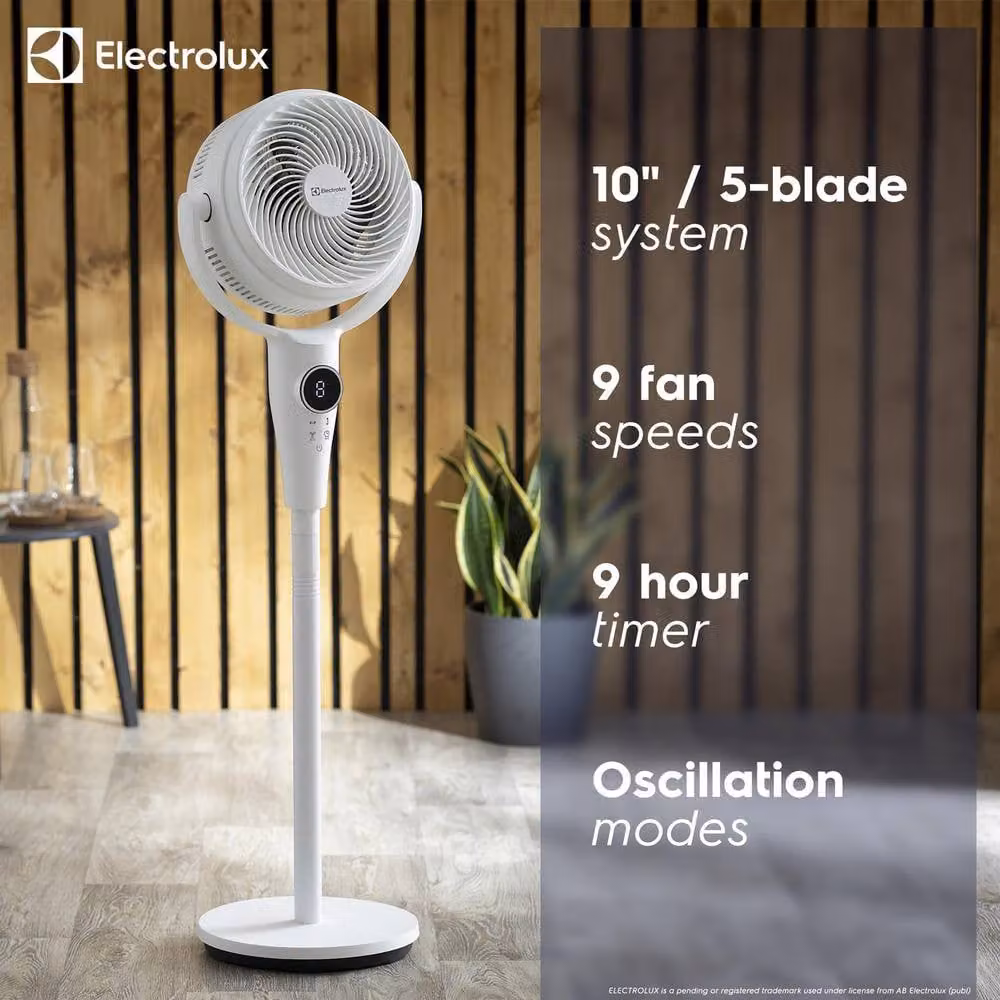 Electrolux FlowAir Pedestal Air Circulator Fan in White with Remote Control, Timer and Oscillation – 2