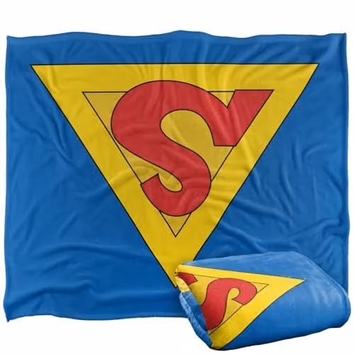 Warner Bros. Superman Shield 1938 Super Soft Fleece Throw Blanket, Multicolour, W/D/H: 127.0 x 152.0 x 1.0 cm – 1