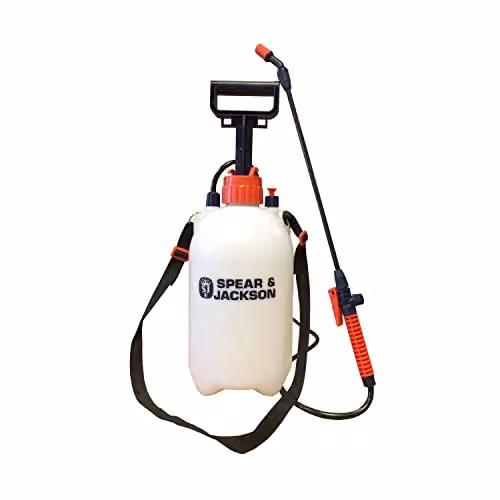 Spear & Jackson 5LPAPS 5 Litre Manual Pump Action Pressure Sprayer in White and Transparent – 1