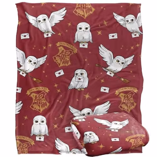 LOGOVISION Harry Potter Hedwig White Super Soft Fleece Blanket, W: 152 cm, D: 127 cm – 1