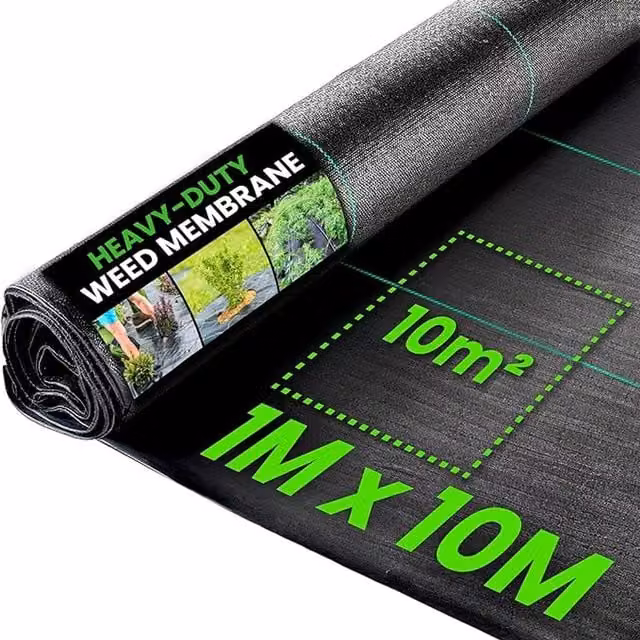 Green Thumbz Heavy Duty Weed Membrane Landscape Ground Cover, Black, W: 100 cm, L: 1000 cm