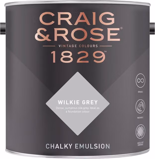 Craig and Rose Chalky Matt Water Based Emulsion in Grey